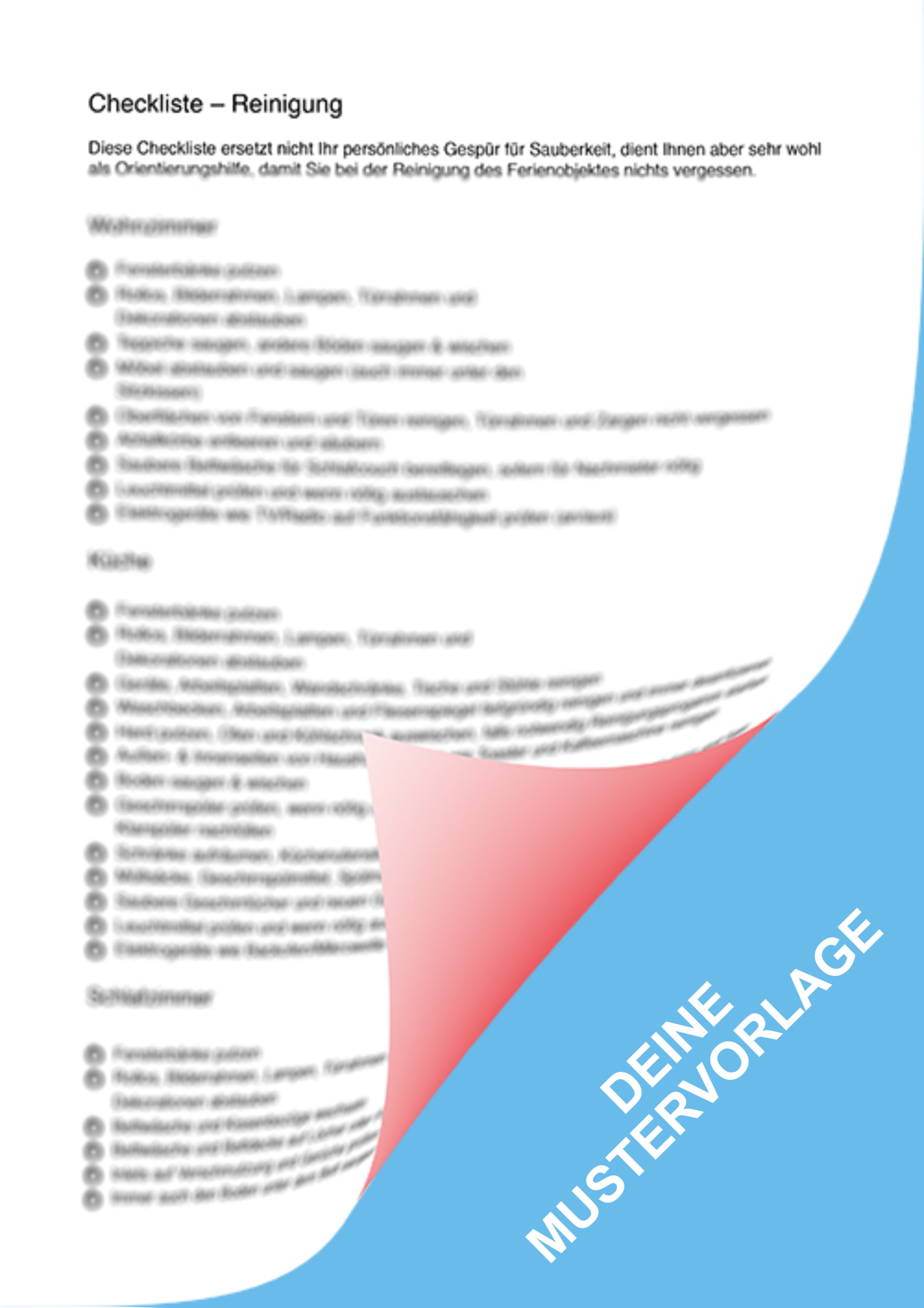 Checkliste für Ferienhausreinigung